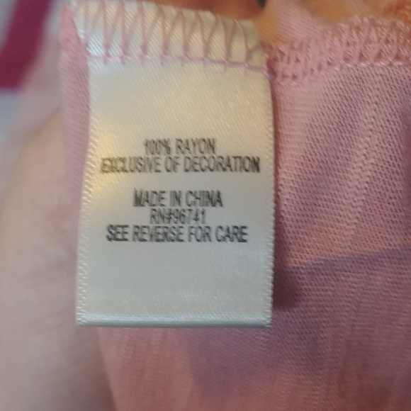 NWT As Rose Rich Pink Tunic Size S Slub, Crochet V Neck - Picture 6 of 6